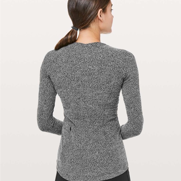 NWT Lululemon Runderful Long Sleeve - Rush Jacquard Black White - Picture 5 of 12